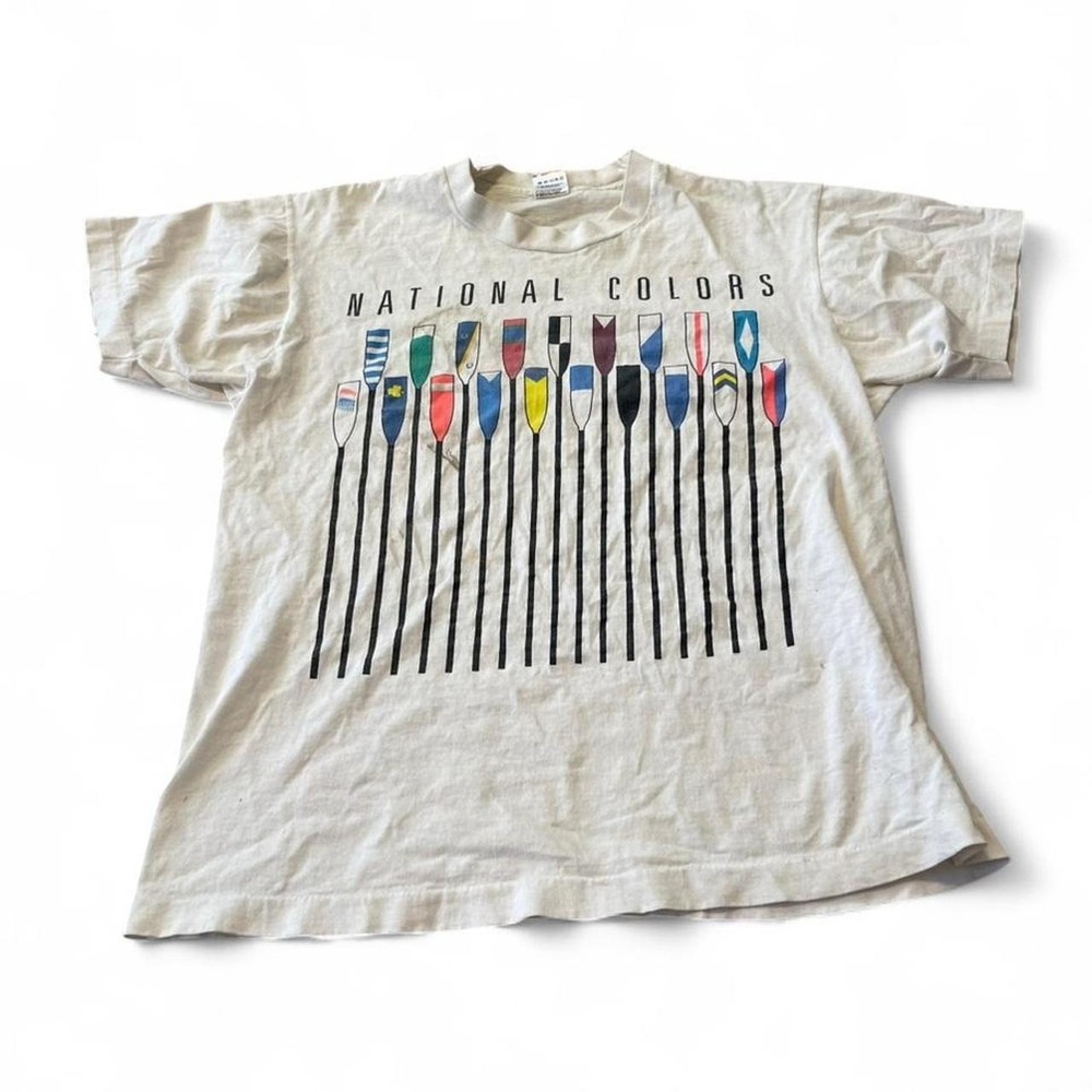 National colors tee double print made in USA